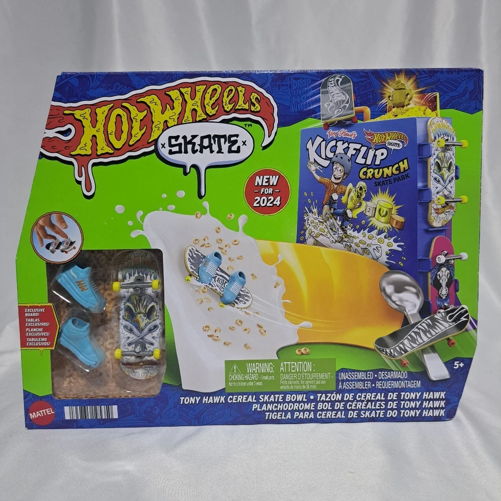 Hot Wheels Skate Tony Hawk Cereal Skate Bowl Fingerboard Set New For 2024